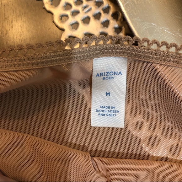 NEW Set of 2 Arizona Body Tan Mesh Back Briefs Underwear Panties - Picture 2 of 4